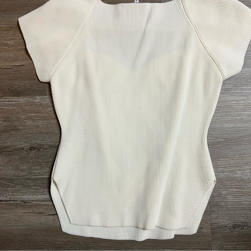 Cream Ribbed Top - Picture 2 of 3